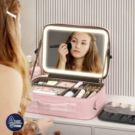 Espejo porta maquillaje y joyas viajero